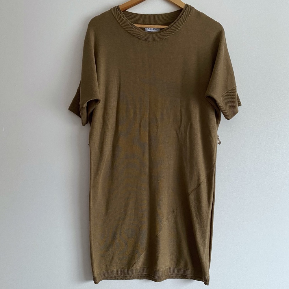 Calvin Klein Lightweight Tan Sweater Dress